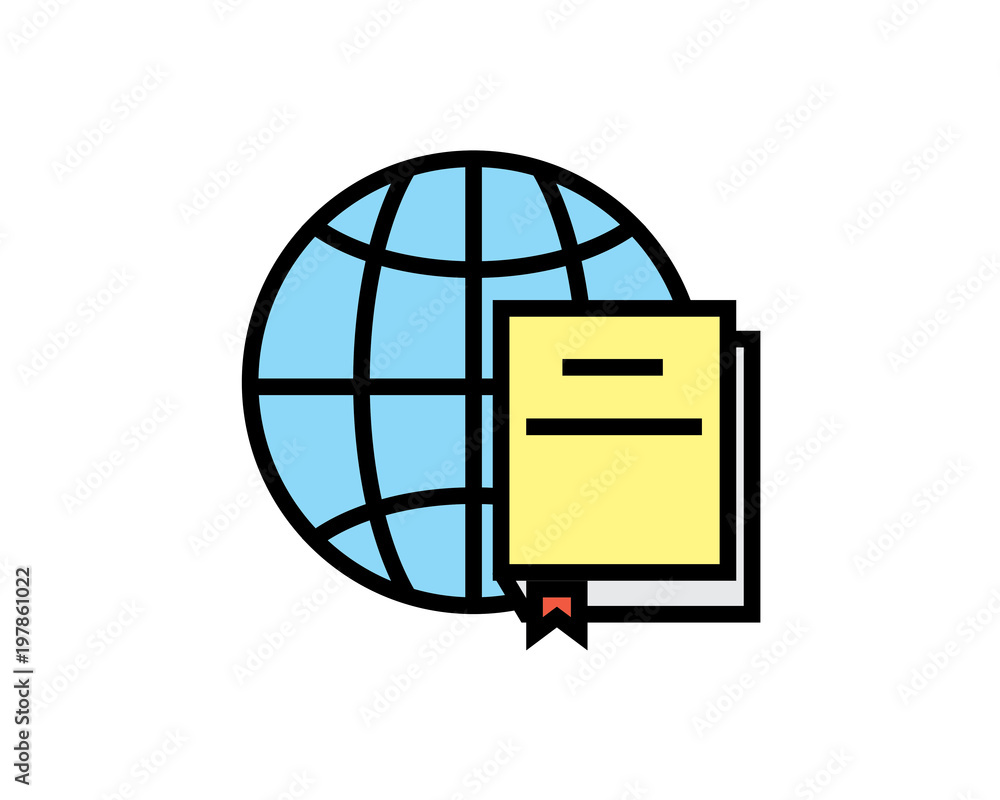 world book icon design illustration,cartoon design style, designed for print and web