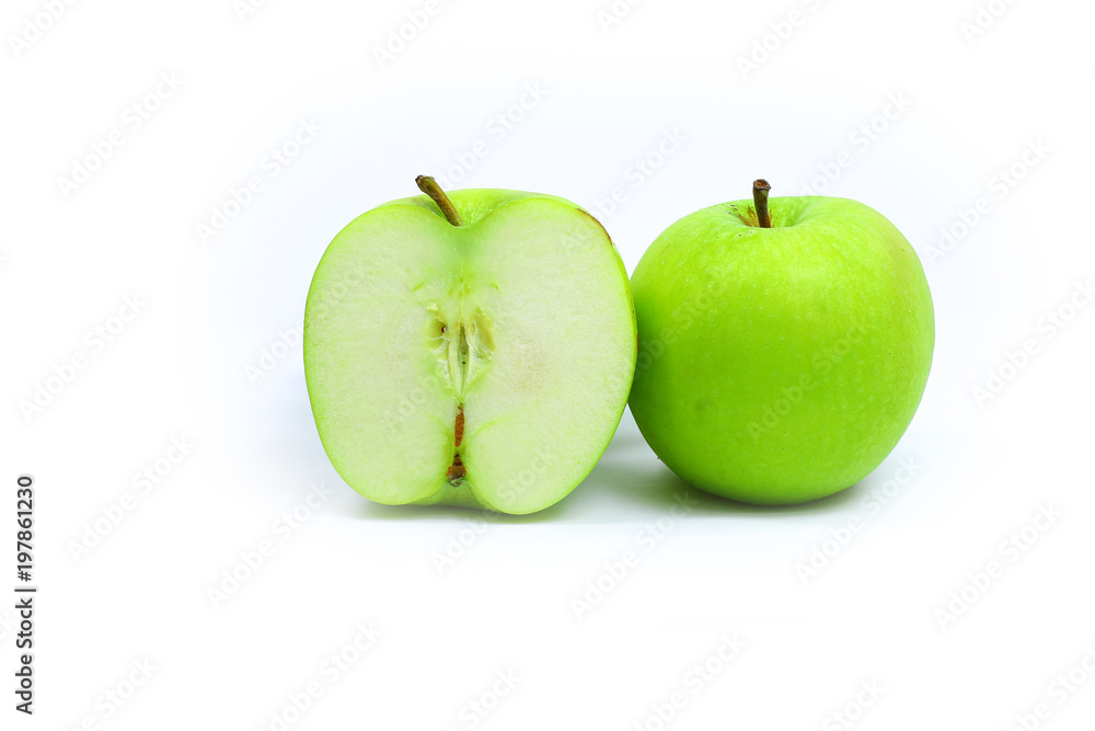 Green apple isolated on white background Green apple isolated on white background