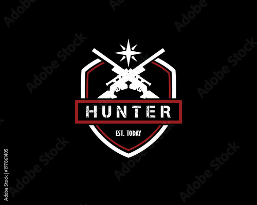 dual sniper vintage design illustration,vintage design style, designed for print and logo