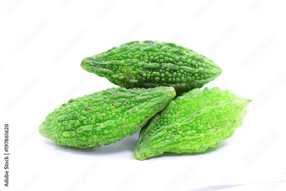 Bitter gourd Isolated White Background Bitter gourd Isolated White Background