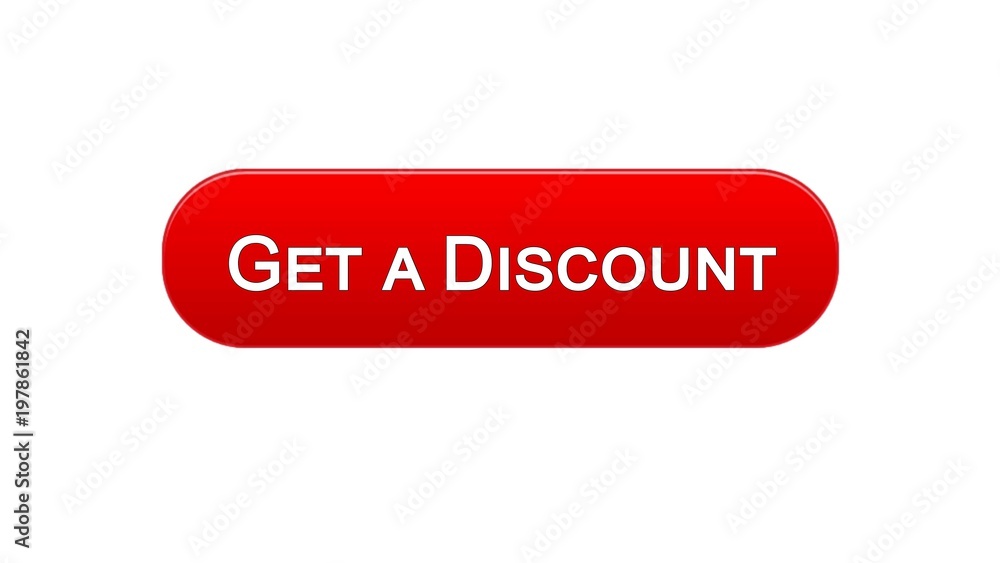 Get a discount web interface button red color, online shopping application Get a discount web interface button red color, online shopping application