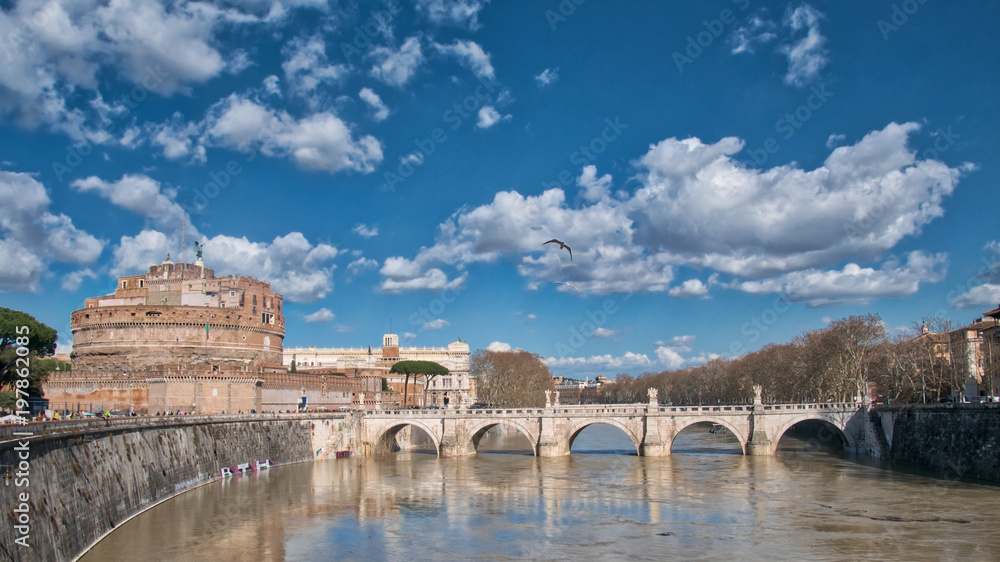 Fototapeta premium Vista su Castel Sant'Angelo