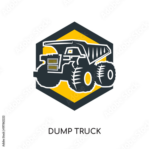 dump truck logo isolated on white background for your web, mobile and app design