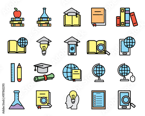 education icon design illustration,cartoon design style, designed for print and web