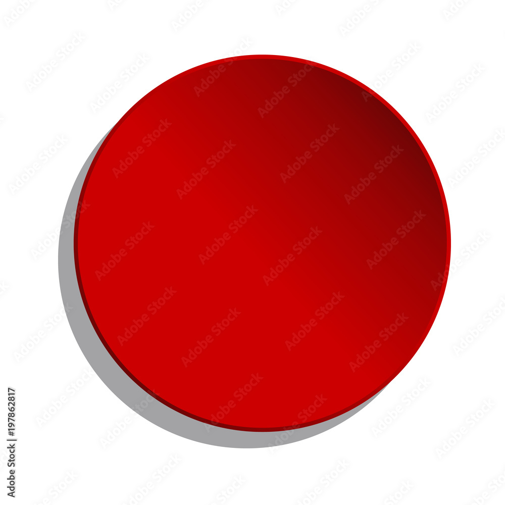 Red Button On White Background - Vector Illustration - Isolated On White Background Red Button On White Background - Vector Illustration - Isolated On White Background
