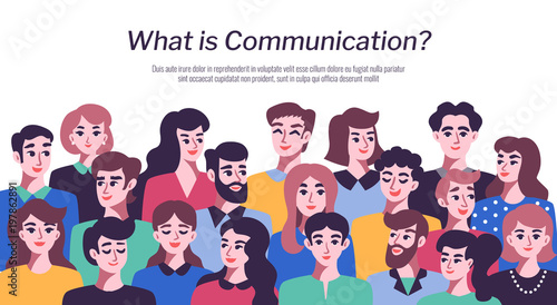 People communication concept with male and female avatars