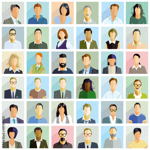 Gruppen Personen Portrait, Illustration