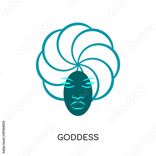 goddess logo isolated on white background for your web, mobile and app design