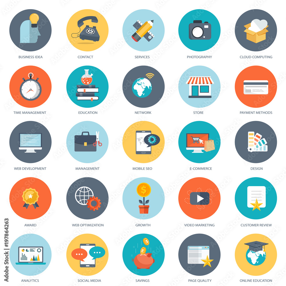 Business, finances and technology icon set. Flat vector illustration Business, finances and technology icon set. Flat vector illustration