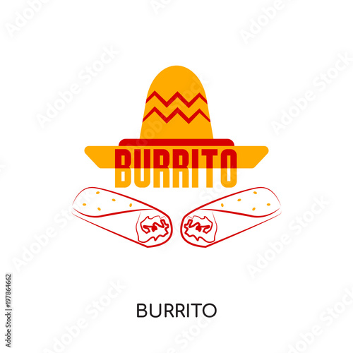 burrito logo isolated on white background for your web, mobile and app design