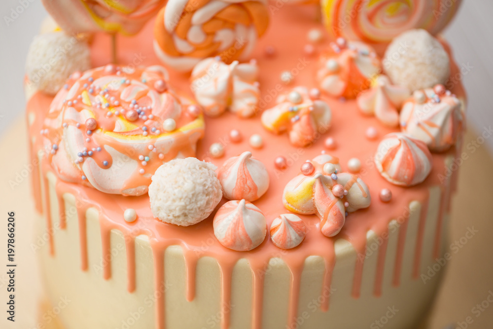 Pink, Peach & Mint Wedding Cake | The Cake Blog