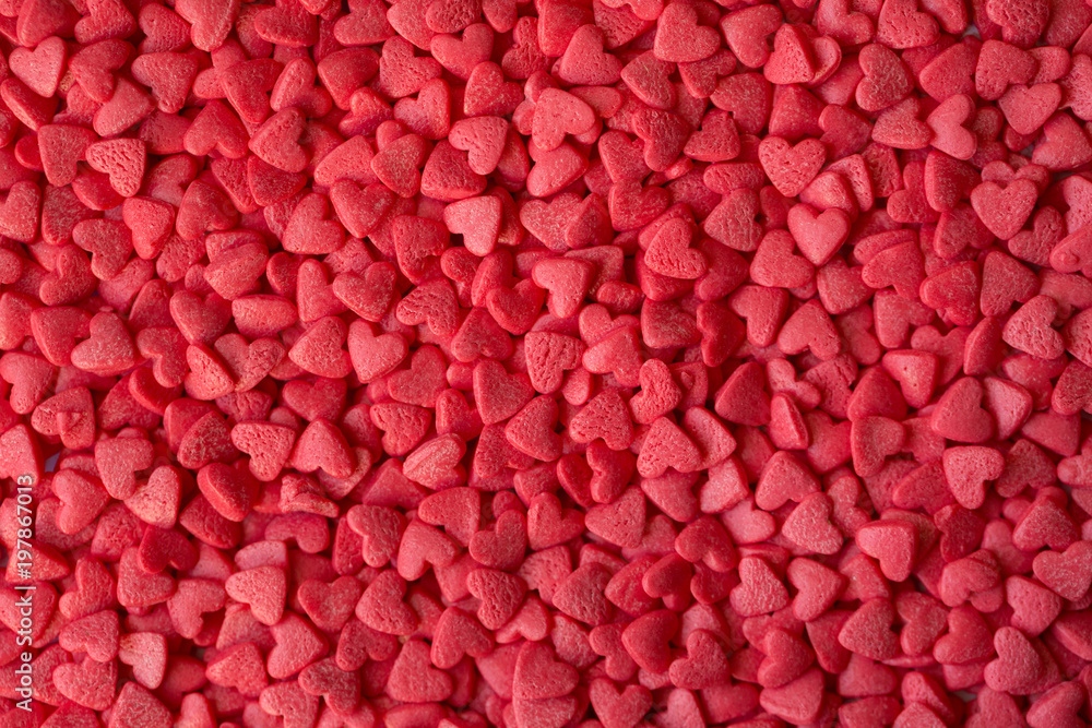 Small candy hearts, closeup Small candy hearts, closeup
