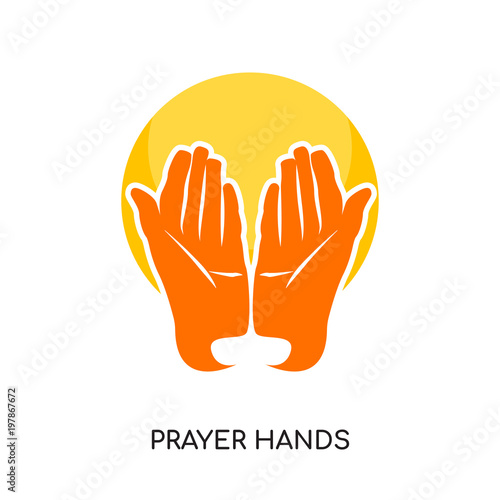 prayer hands logo isolated on white background for your web, mobile and app design