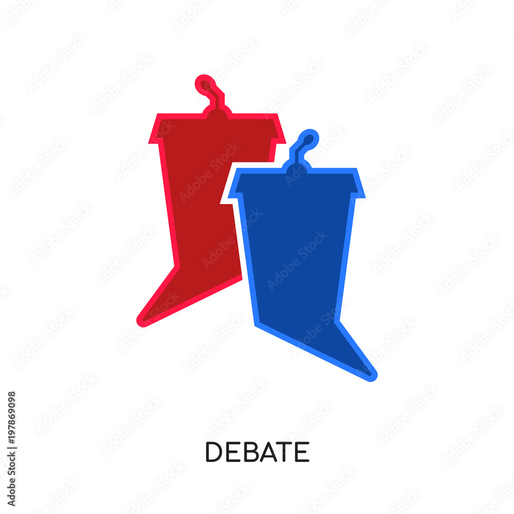 debate logo isolated on white background for your web, mobile and app ...