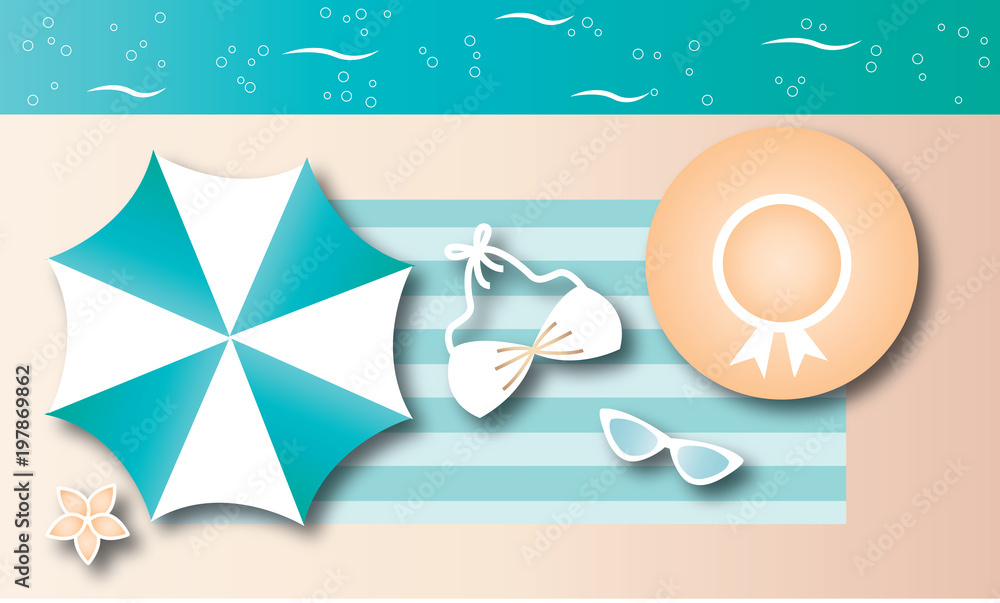 summer vacation beach header or banner
