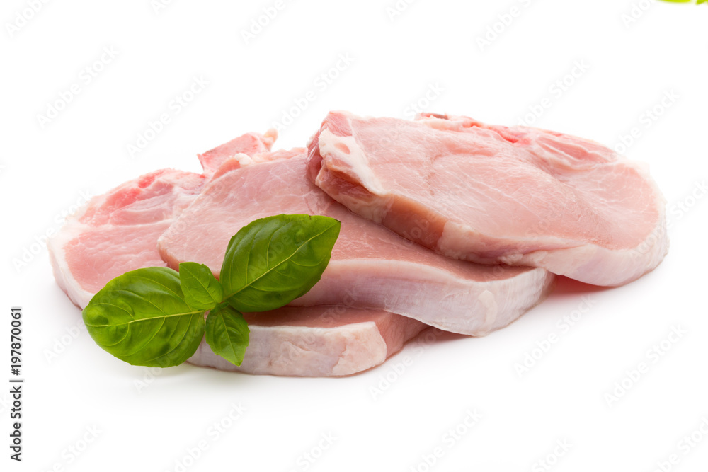 Fresh raw beef steak isolated on white background, top view. Fresh raw beef steak isolated on white background, top view.
