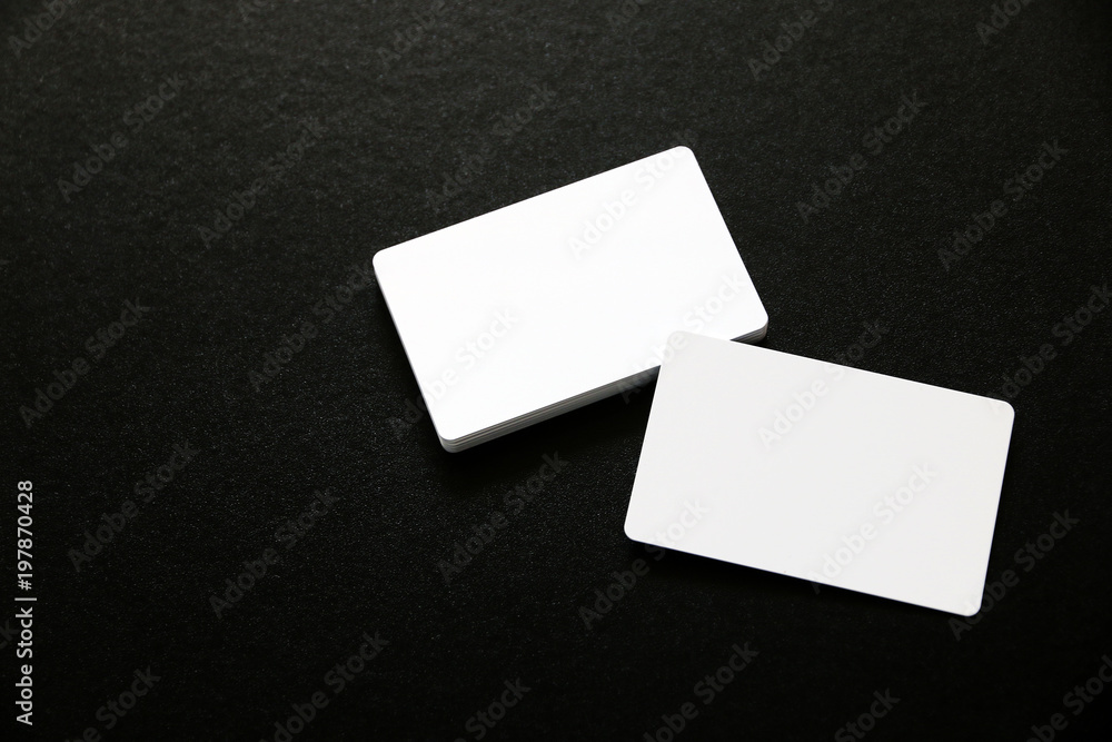 Blank white card template for mock up and presentation design.Flat lay Blank white card template for mock up and presentation design.Flat lay
