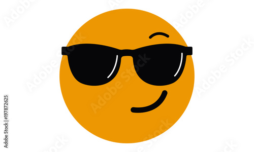 Smiling Face With Sunglasses Emoji vector illustration.