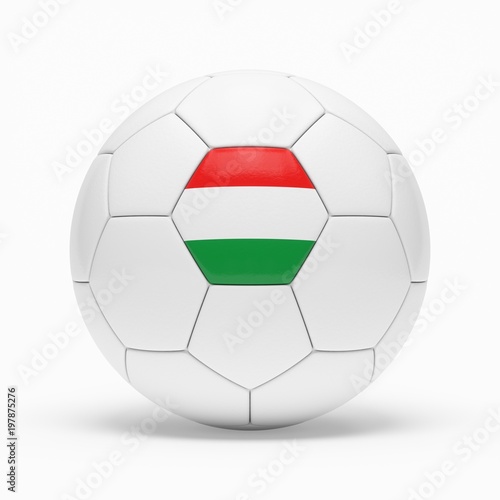 3d rendering of soccer ball with Hungary flag isolated on a white background