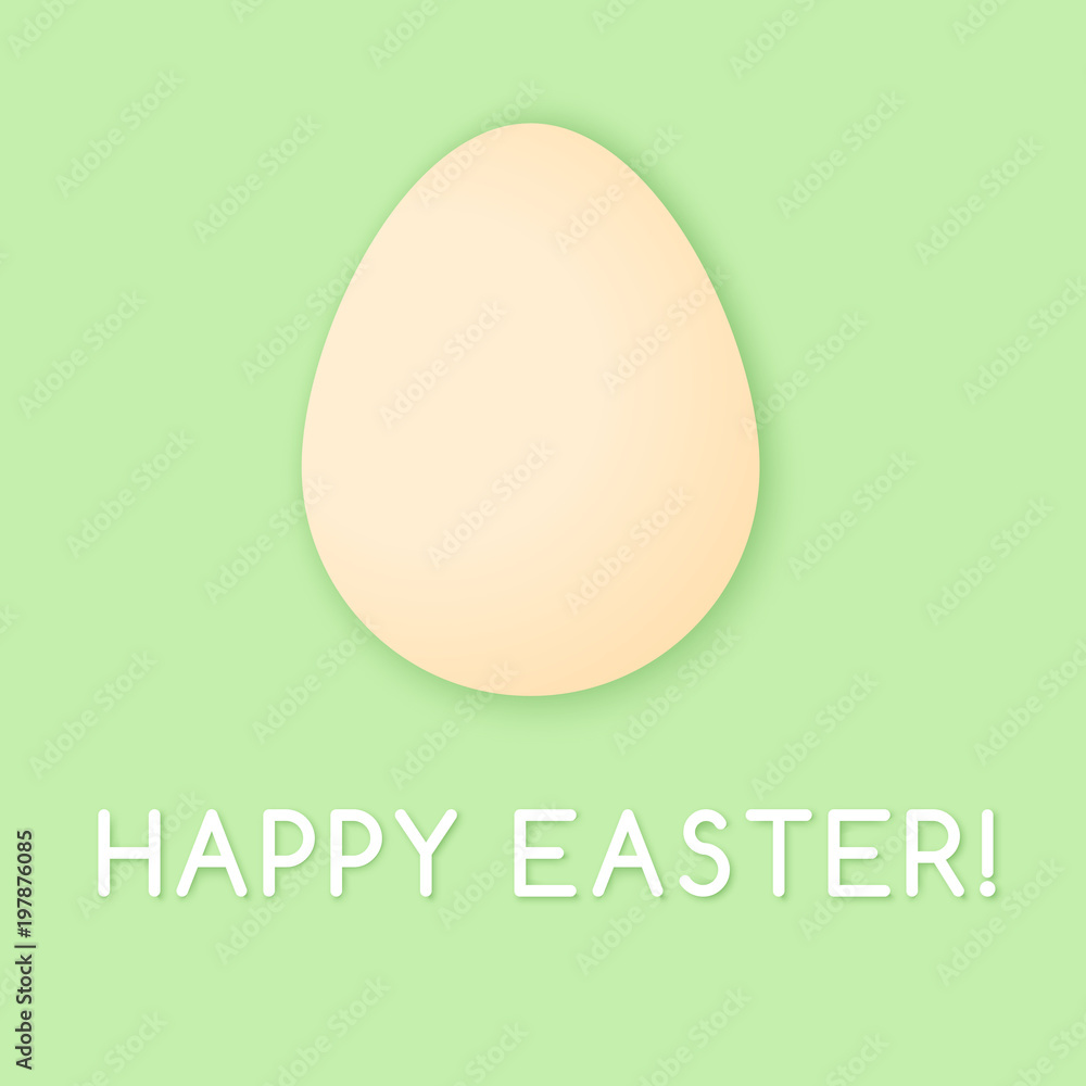 Minimalistic papercut Easter card with egg and shadows Minimalistic papercut Easter card with egg and shadows