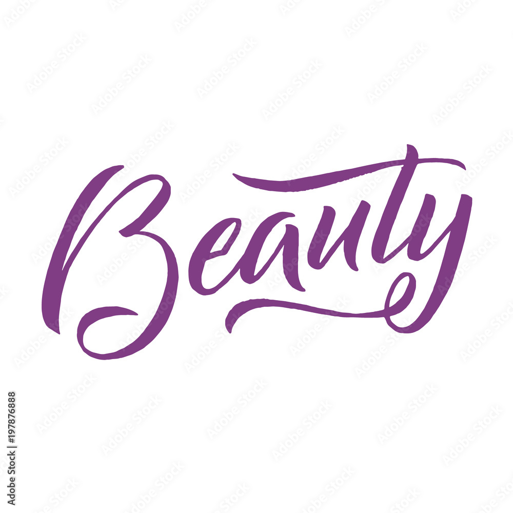 Obraz premium Beauty Typography Square Poster. Vector lettering. Calligraphy phrase for gift cards, scrapbooking, beauty blogs. Typography art.