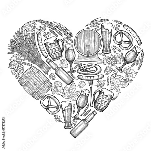 Graphic beer heart