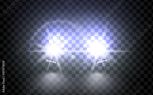 Vector bright train lights for your design.