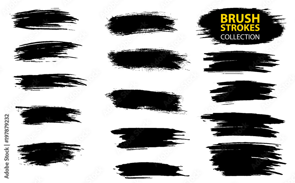 Vector large set different grunge brush strokes. Vector large set different grunge brush strokes.
