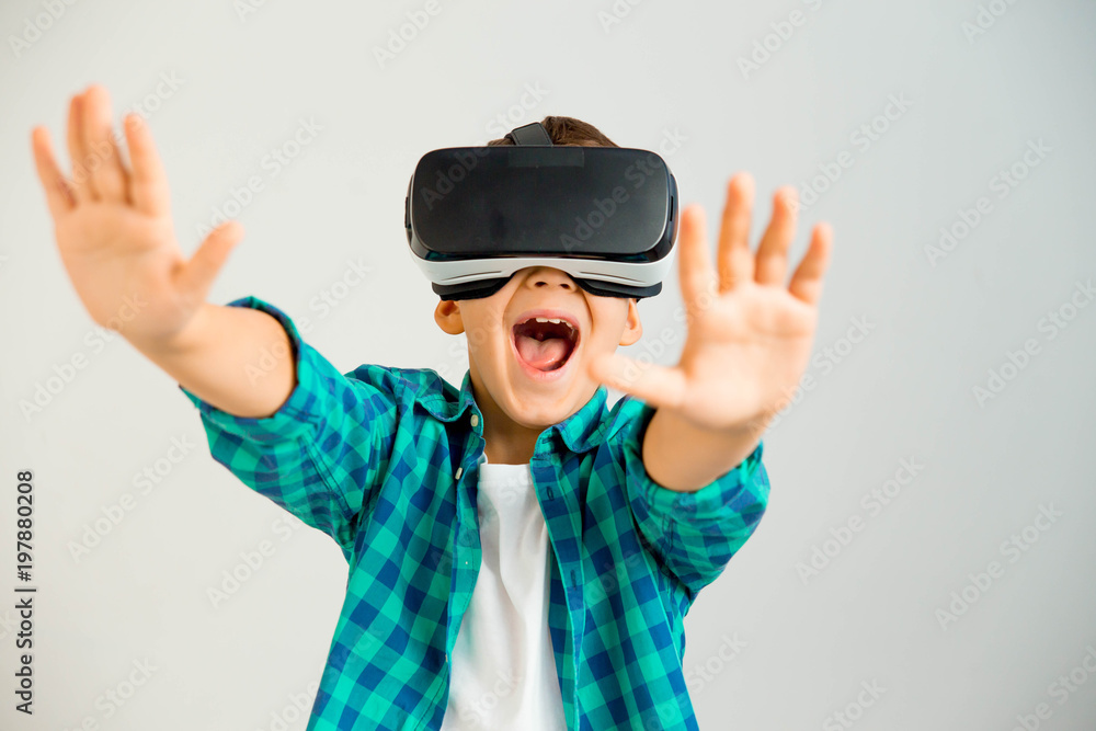 kid in vr headset kid in vr headset