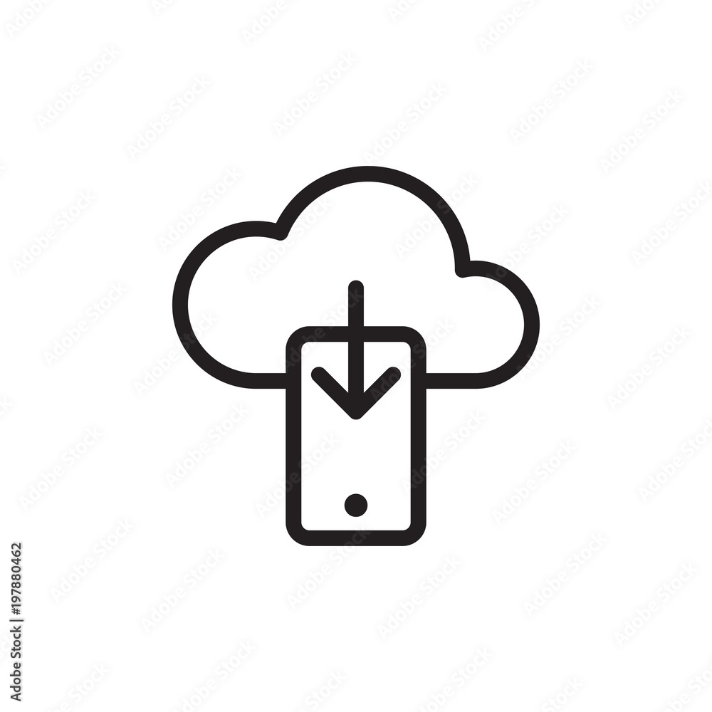 download cload to phone outlined vector icon. Modern simple isolated sign. Pixel perfect vector illustration for logo, website, mobile app and other designs download cload to phone outlined vector icon. Modern simple isolated sign. Pixel perfect vector illustration for logo, website, mobile app and other designs