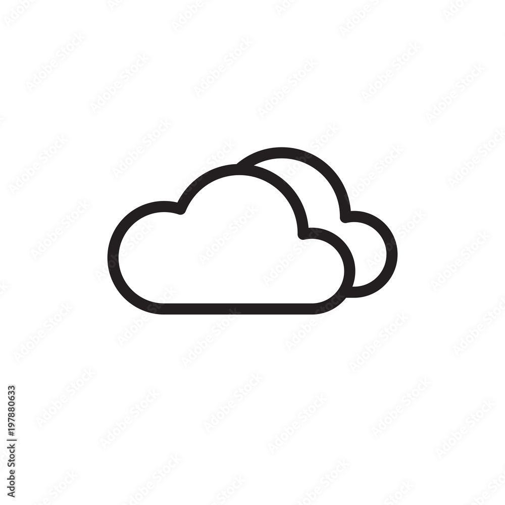 clouds outlined vector icon. Modern simple isolated sign. Pixel perfect vector  illustration for logo, website, mobile app and other designs