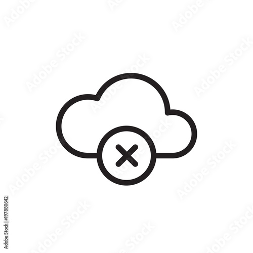 delete cloud outlined vector icon. Modern simple isolated sign. Pixel perfect vector illustration for logo, website, mobile app and other designs