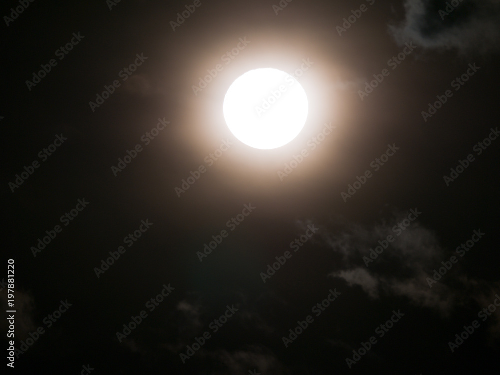 Moon Shining in The Dramatic Clouds