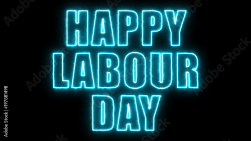 Happy labour day text  3d rendering backdrop  computer generating  can be used for holidays festive design