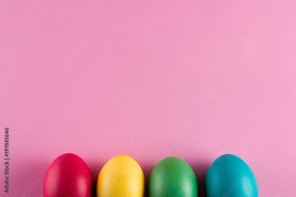Easter colorful eggs on the bright backgroun Easter colorful eggs on the bright backgroun