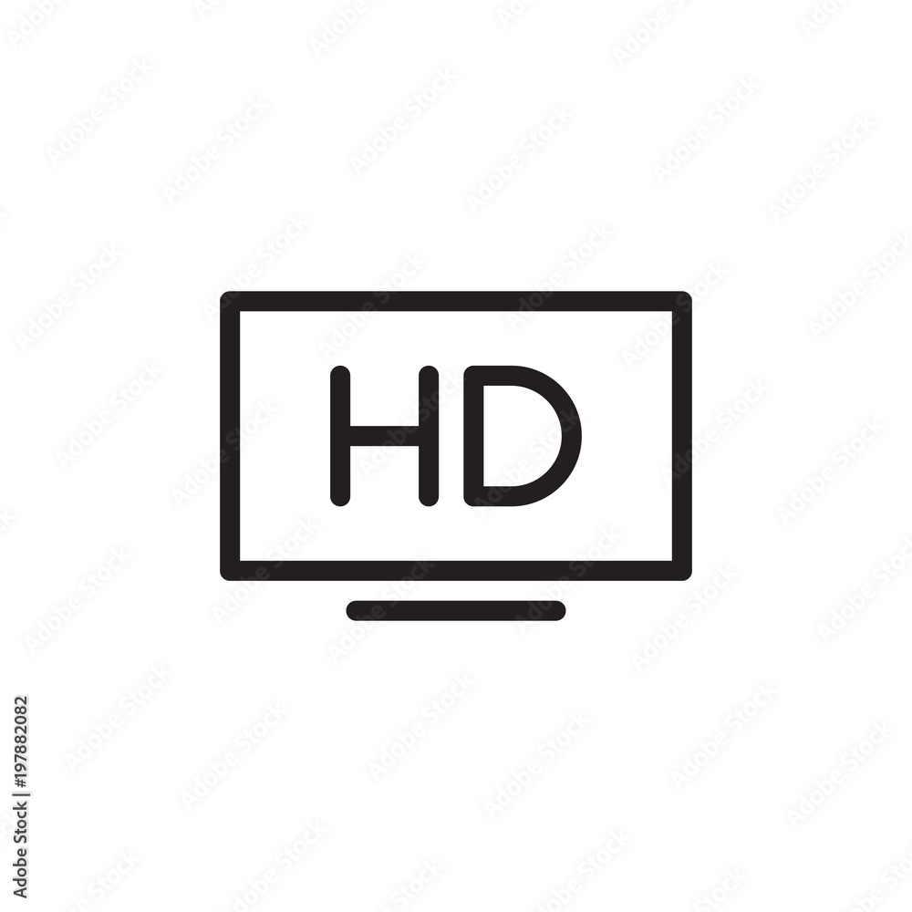 hd tv, hd quality outlined vector icon. Modern simple isolated sign. Pixel perfect vector illustration for logo, website, mobile app and other designs hd tv, hd quality outlined vector icon. Modern simple isolated sign. Pixel perfect vector illustration for logo, website, mobile app and other designs