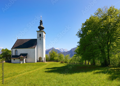 Austria Alps church in village Golling