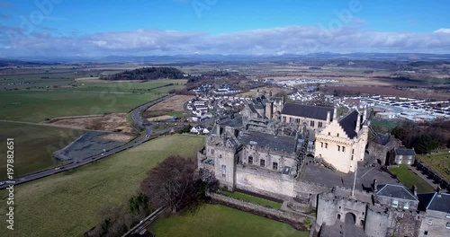 Aerial footage of Stirling Castle.  Ascending. photo