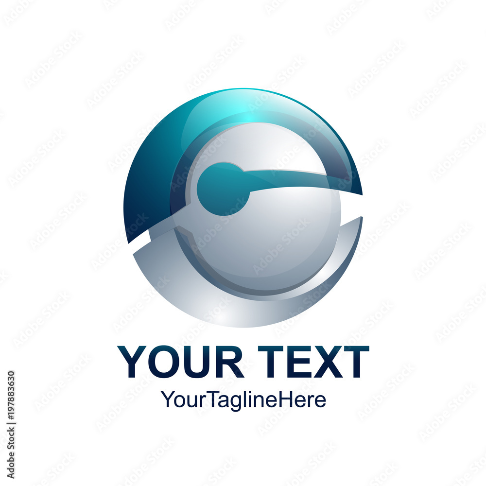 Initial letter E logo template colored blue sphere design for business and company identity Initial letter E logo template colored blue sphere design for business and company identity