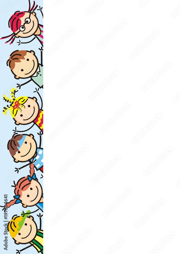 Happy kids, vector icon, banner, creative object Happy kids, vector icon, banner, creative object