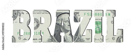 Brazil. USA Dollar banknote texture