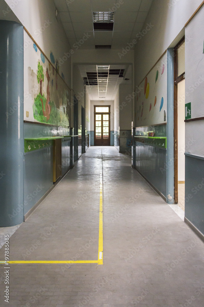 Internal room of old and abandoned devastated school, ready for renovation Internal room of old and abandoned devastated school, ready for renovation