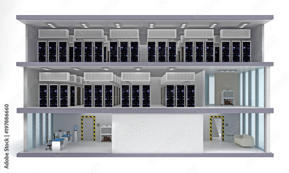 building data center with floors in section Stock Illustration | Adobe ...