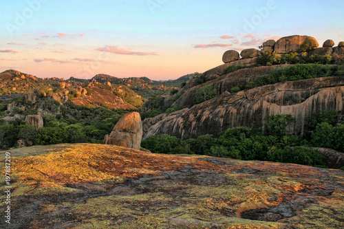 The picturesque rock formations of the Matopos National Park, Zimbabwe photo