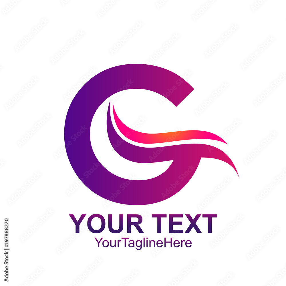 Initial letter G logo template colorfull swoosh wave design for business and company identity Initial letter G logo template colorfull swoosh wave design for business and company identity