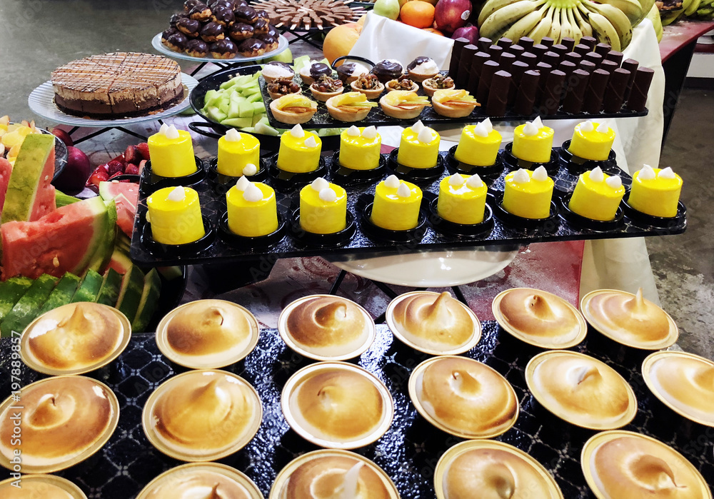 Sweet cake and dessert, delicious appetizers for party Sweet cake and dessert, delicious appetizers for party