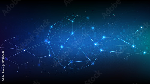 background abstract polygon data technology communication vector design illustration