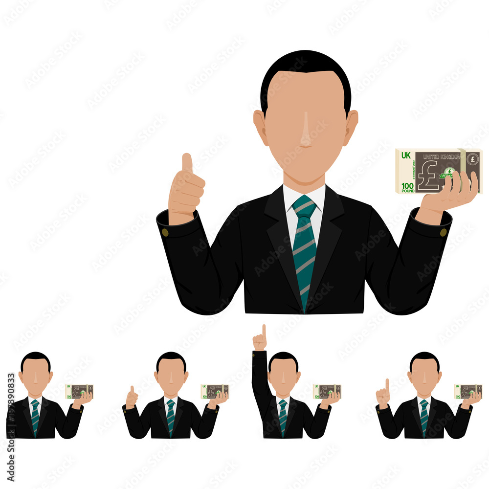An investor with the bundle of Pound banknote on transparent background
An investor with the bundle of Pound banknote on transparent background