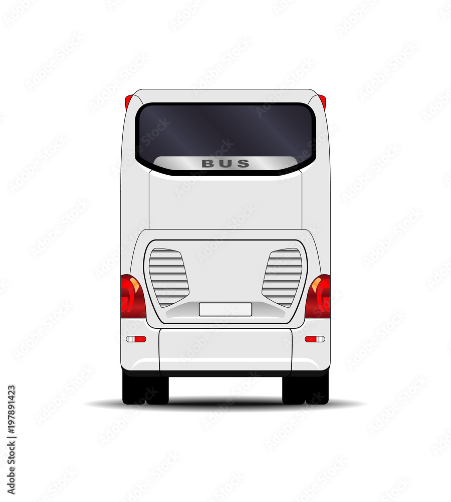 realistic bus. back view Stock Vector | Adobe Stock