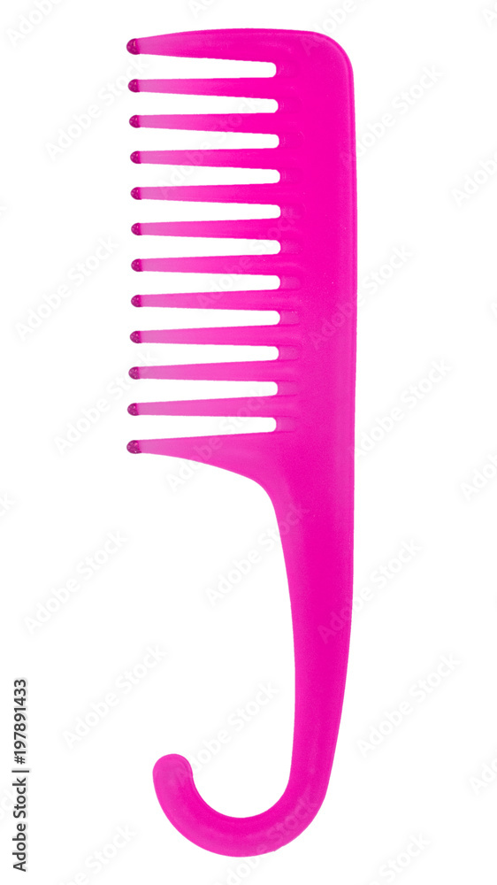 Pink hair comb isolated on a white background Pink hair comb isolated on a white background